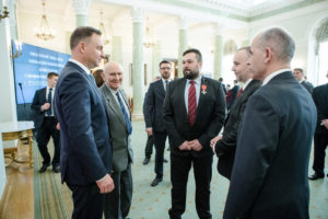 Warszawa, 01.03.2017. Prezydent RP Andrzej Duda wreczyl odznaczenia z okazji Narodowego Dnia Zolnierzy Wykletych. Fot. Krzysztof Sitkowski/KPRP